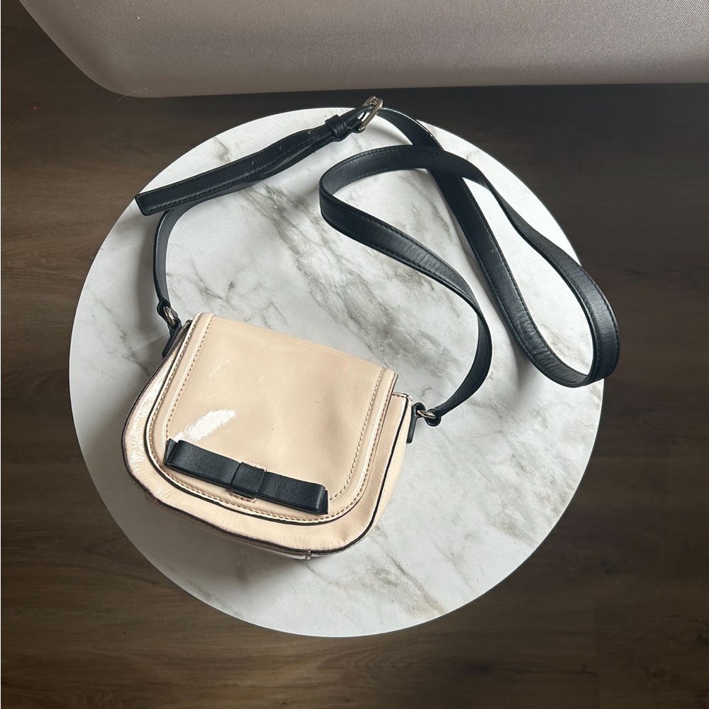 Kate Spade Cream and Black Patent Crossbody Bag